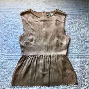 Madewell Satin Scallop Peplum Top
